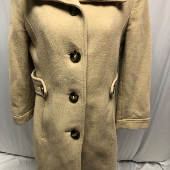 Kello Scandinavia Walking Coat Womens Size Small Wool Cashmere Blend Tan Beige - Picture 3 of 10